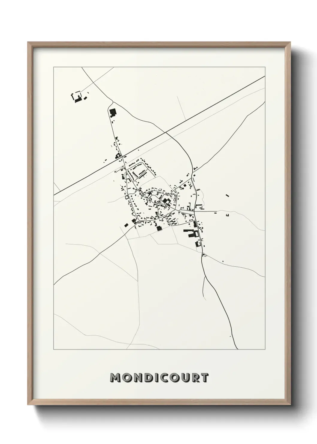 Un poster carte Mondicourt