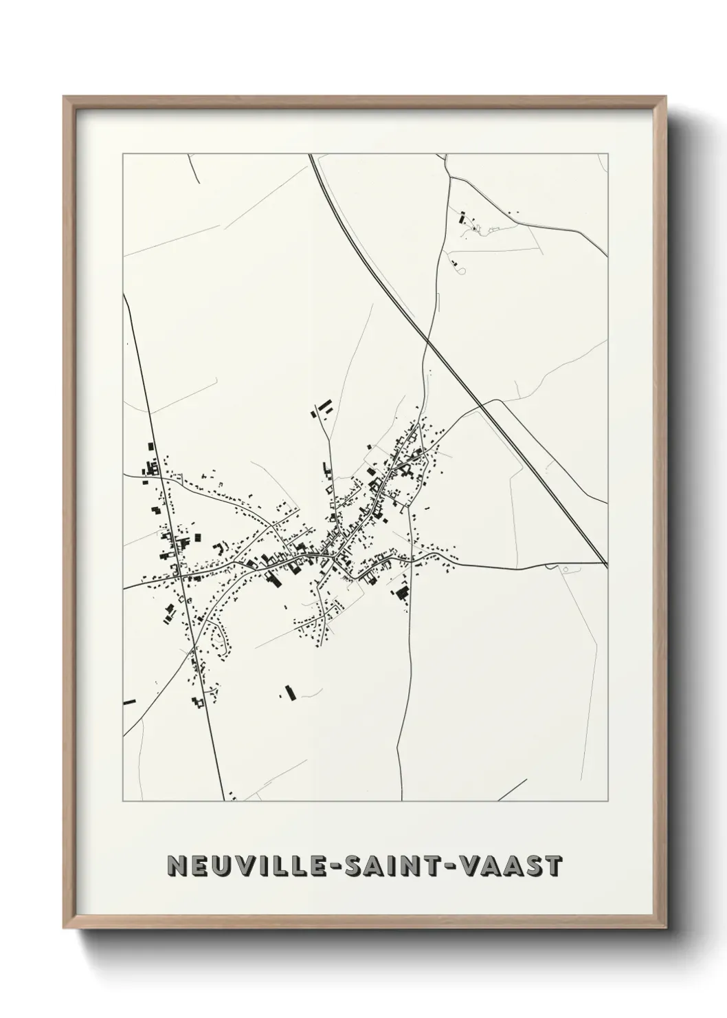 Un poster carte Neuville-Saint-Vaast