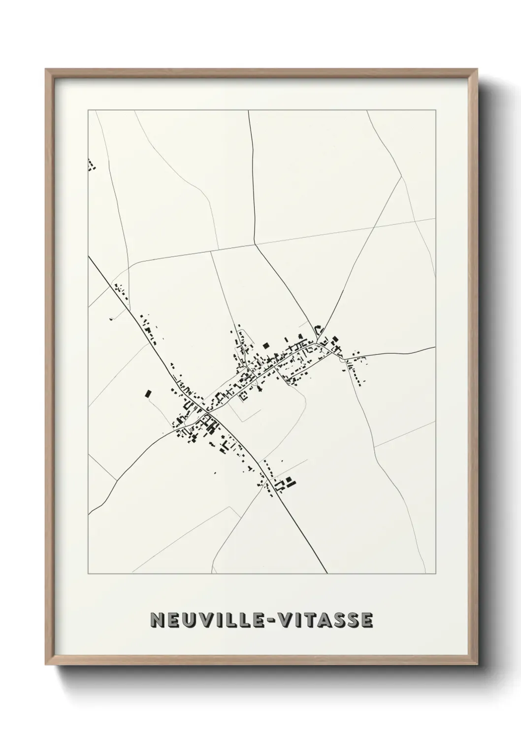 Un poster carte Neuville-Vitasse