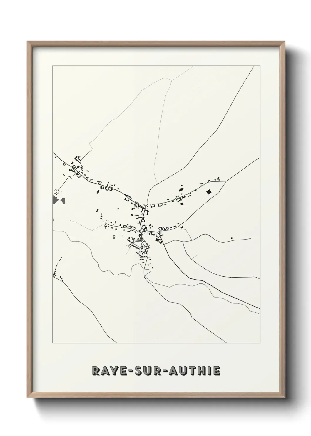 Un poster carte Raye-sur-Authie