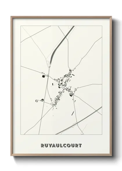 Une affiche de carte sur Ruyaulcourt