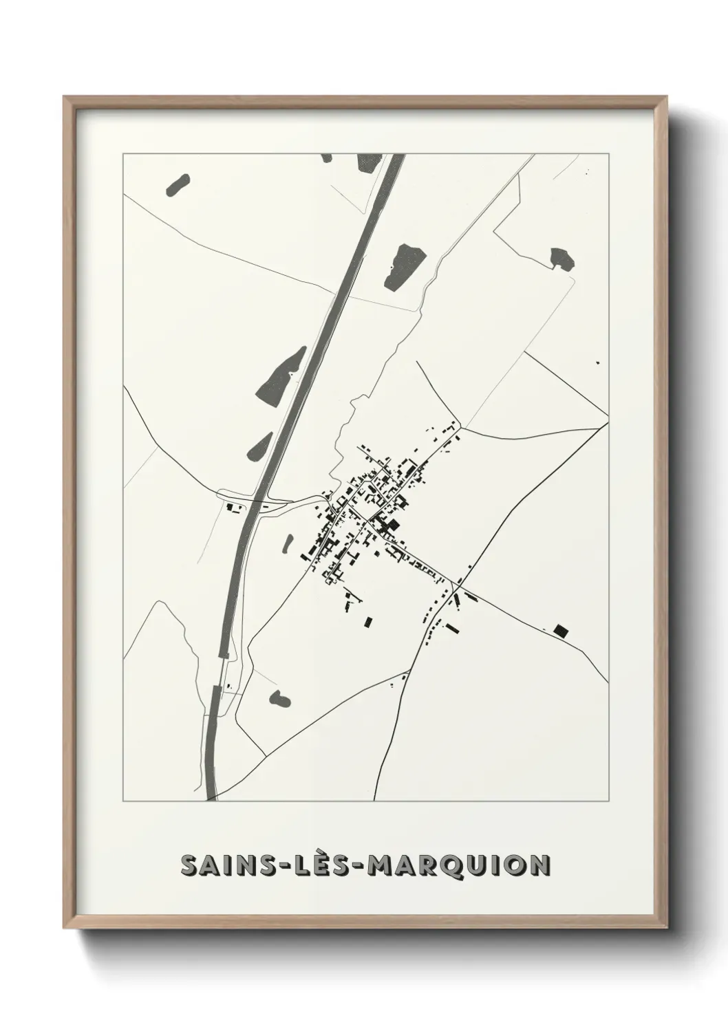 Un poster carte Sains-lès-Marquion