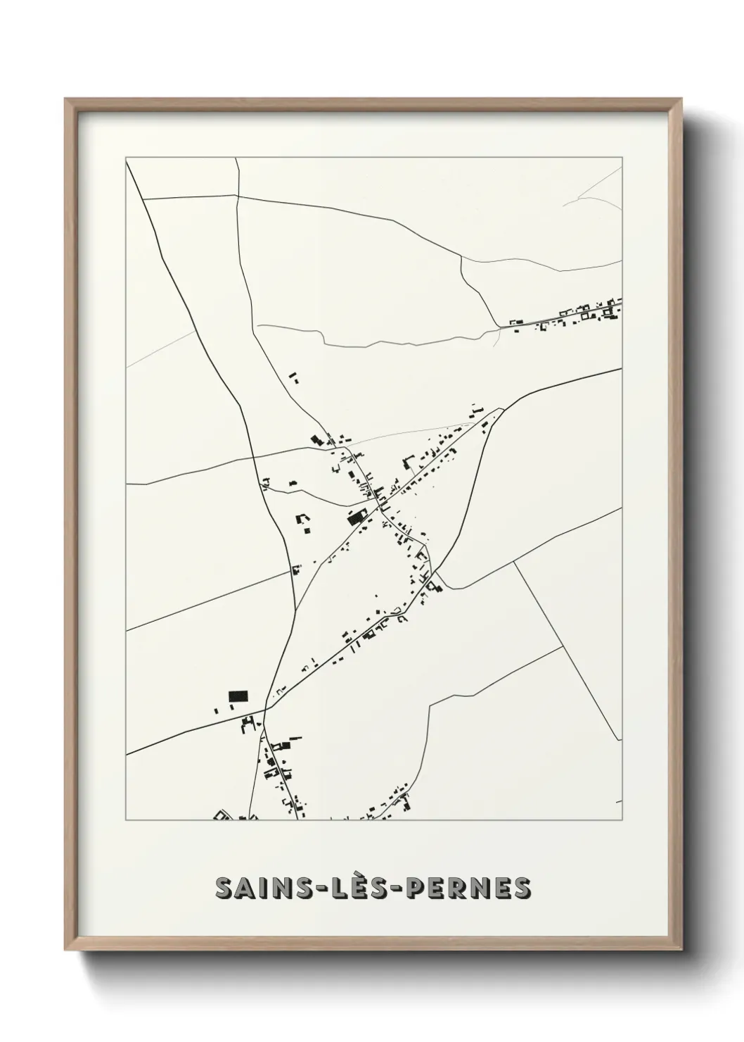Un poster carte Sains-lès-Pernes