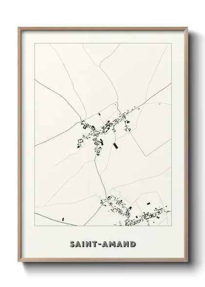 Une affiche de carte sur Saint-Amand