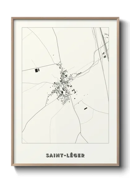 Une affiche de carte sur Saint-Léger