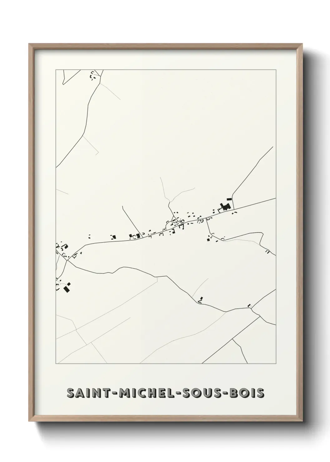 Un poster carte Saint-Michel-sous-Bois