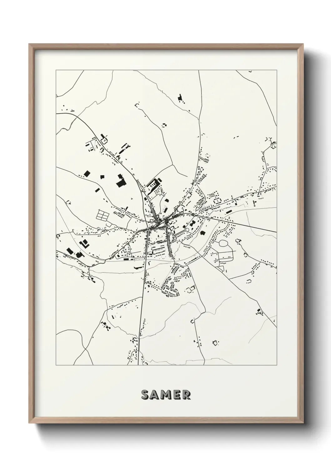 Un poster carte Samer