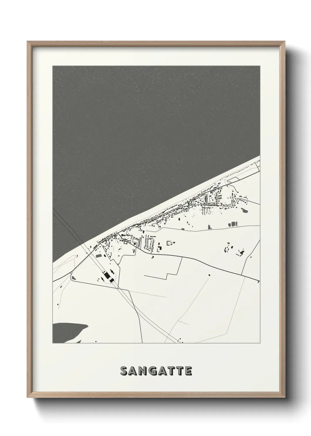 Un poster carte Sangatte