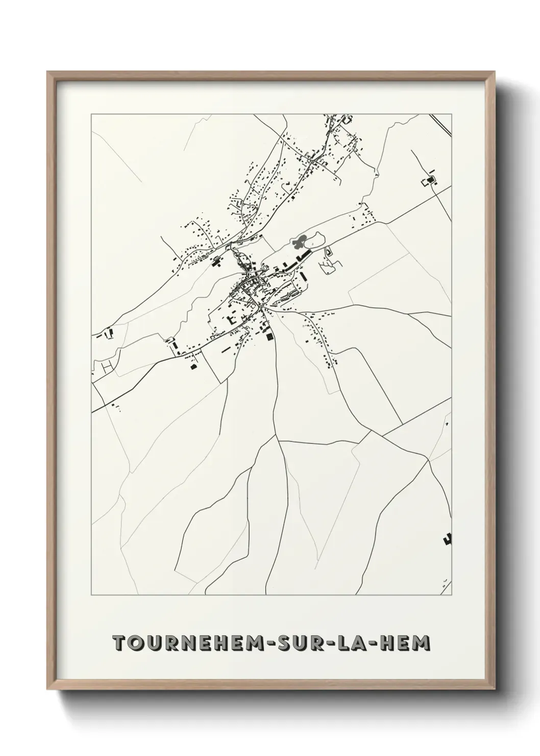Un poster carte Tournehem-sur-la-Hem