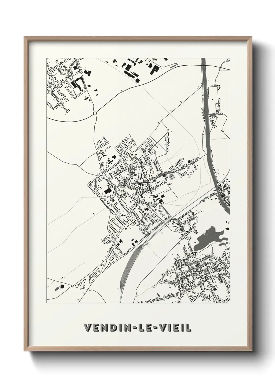 Un poster carte Vendin-le-Vieil