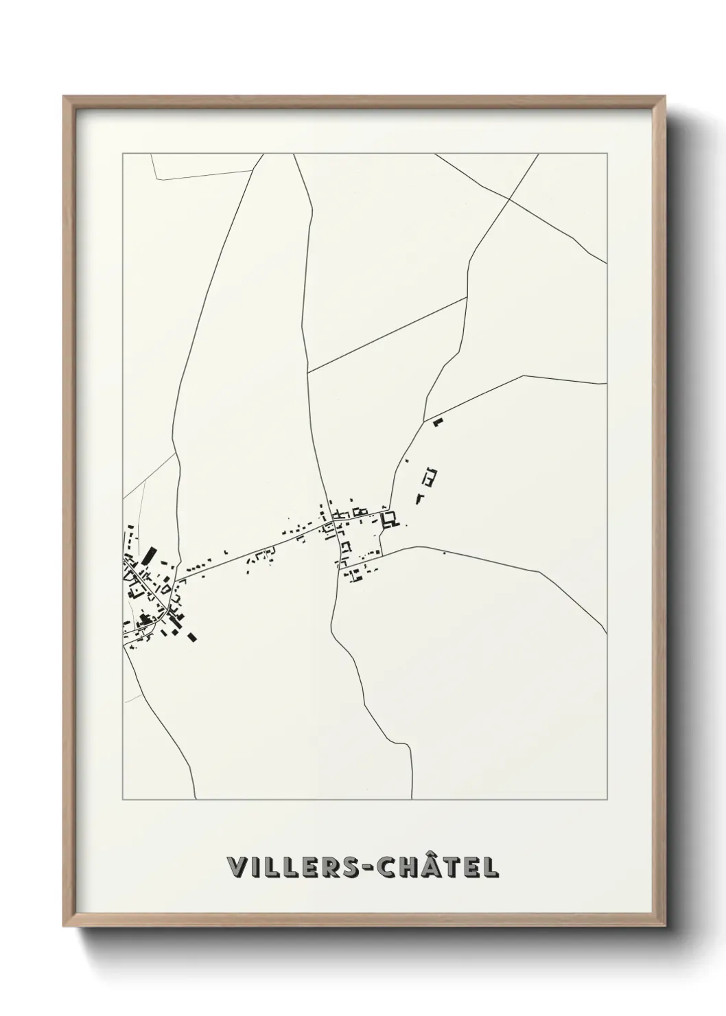 Un poster carte Villers-Châtel