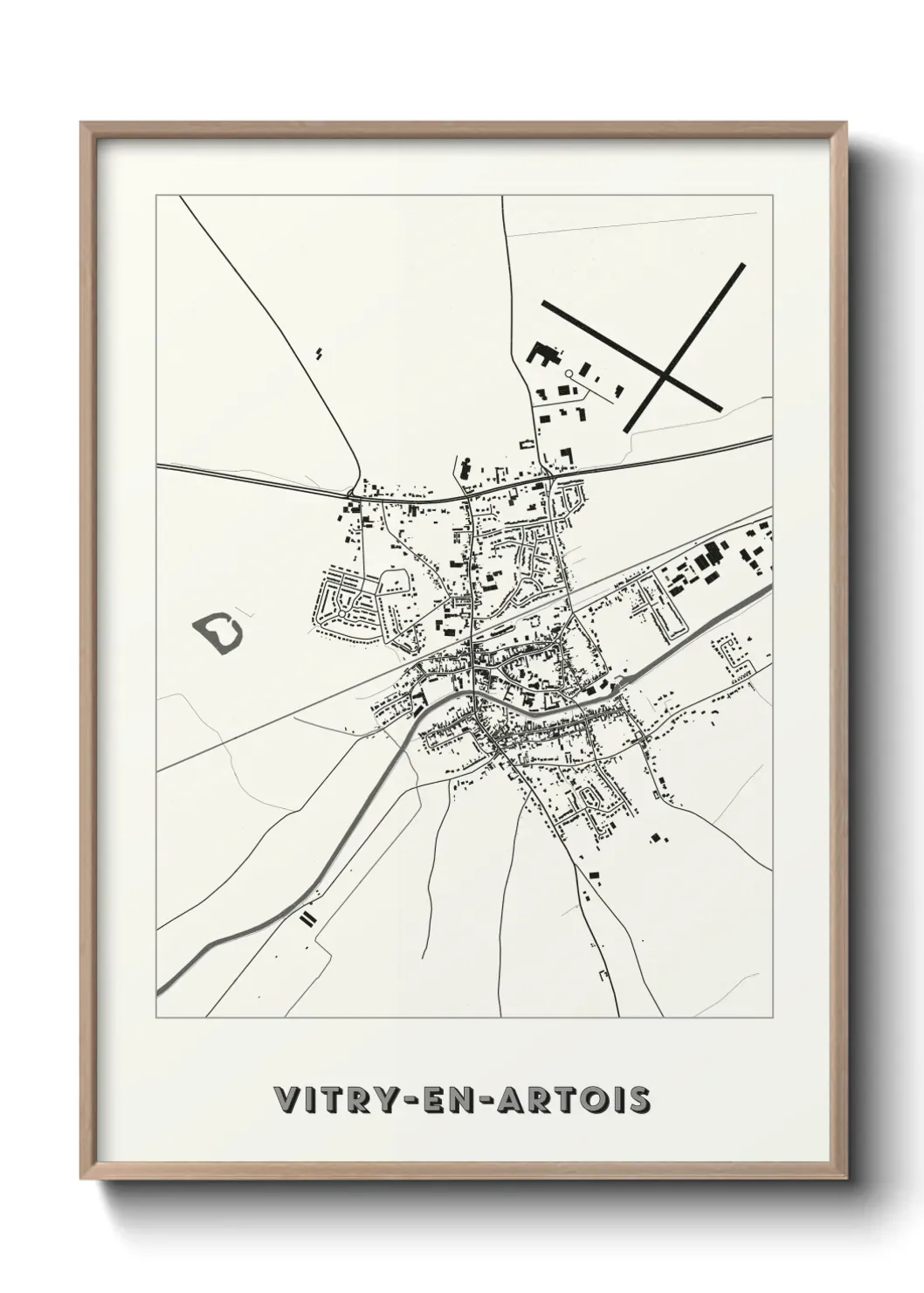 Un poster carte Vitry-en-Artois