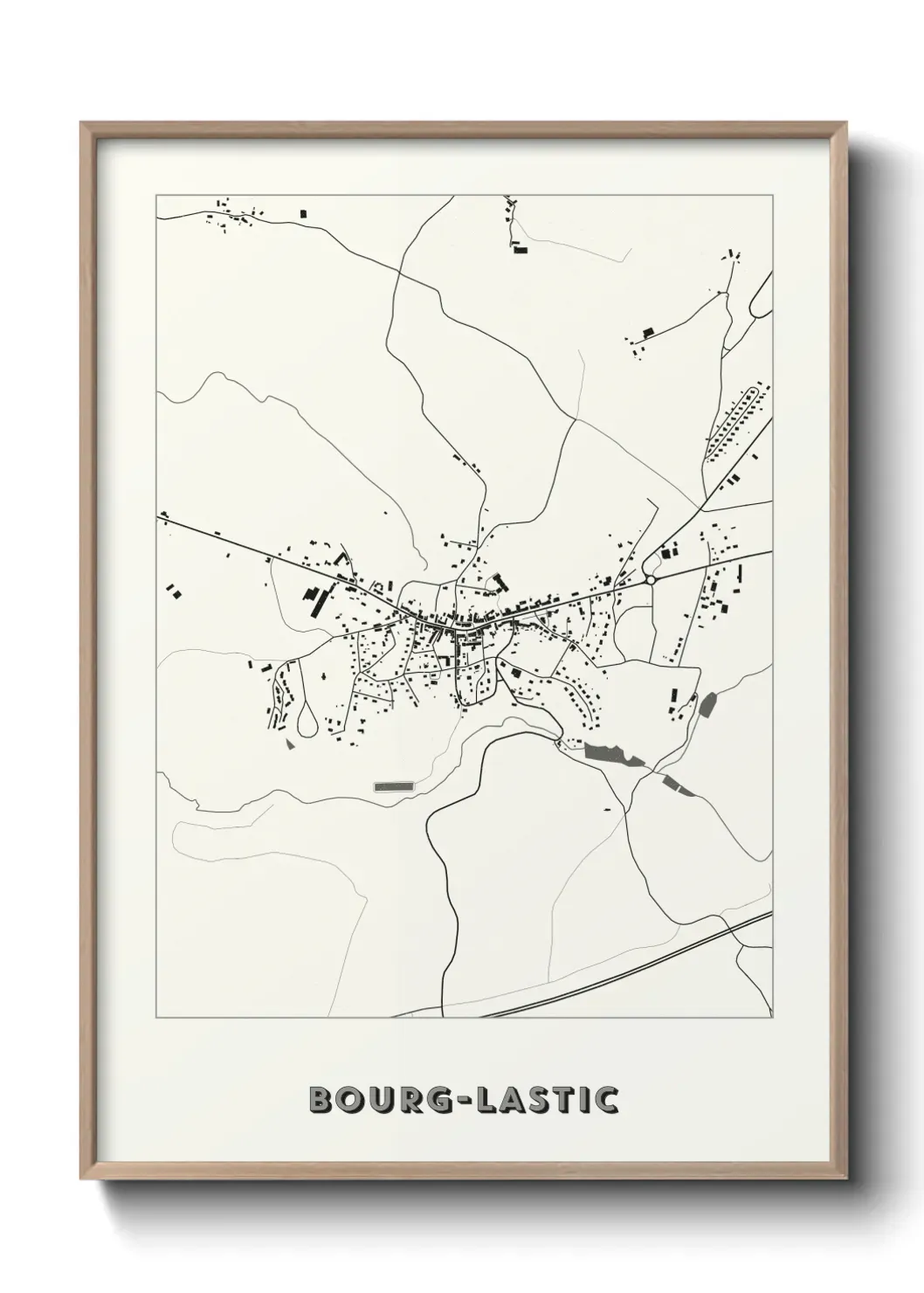 Un poster carte Bourg-Lastic