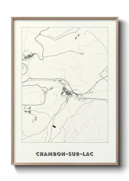 Une affiche de carte sur Chambon-sur-Lac