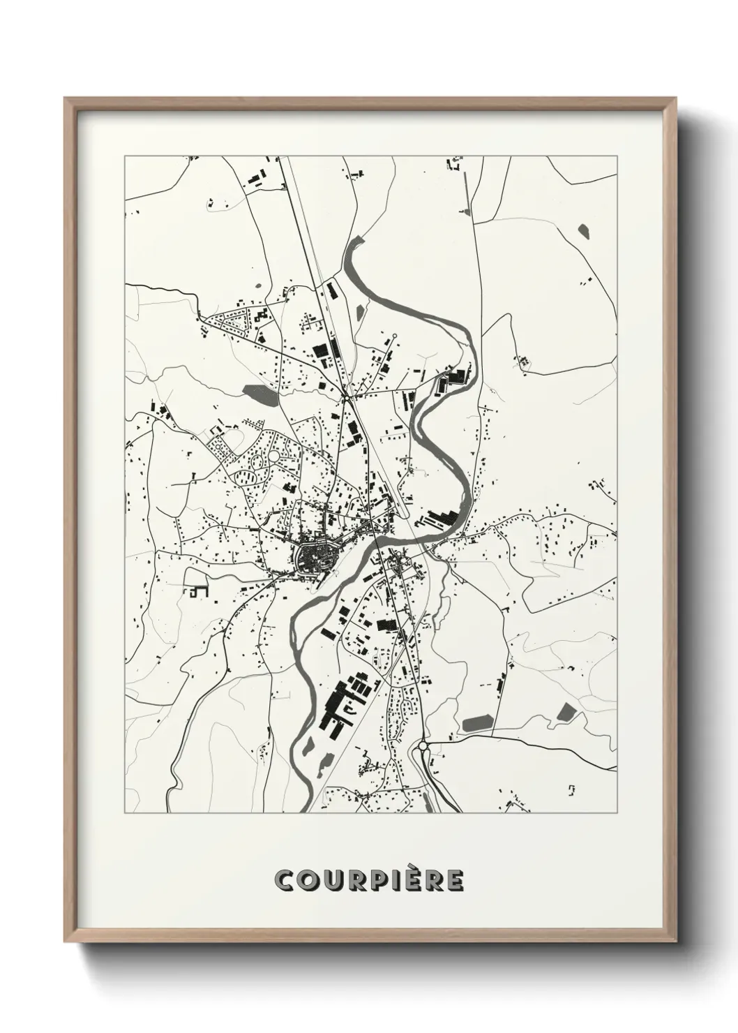Un poster carte Courpière