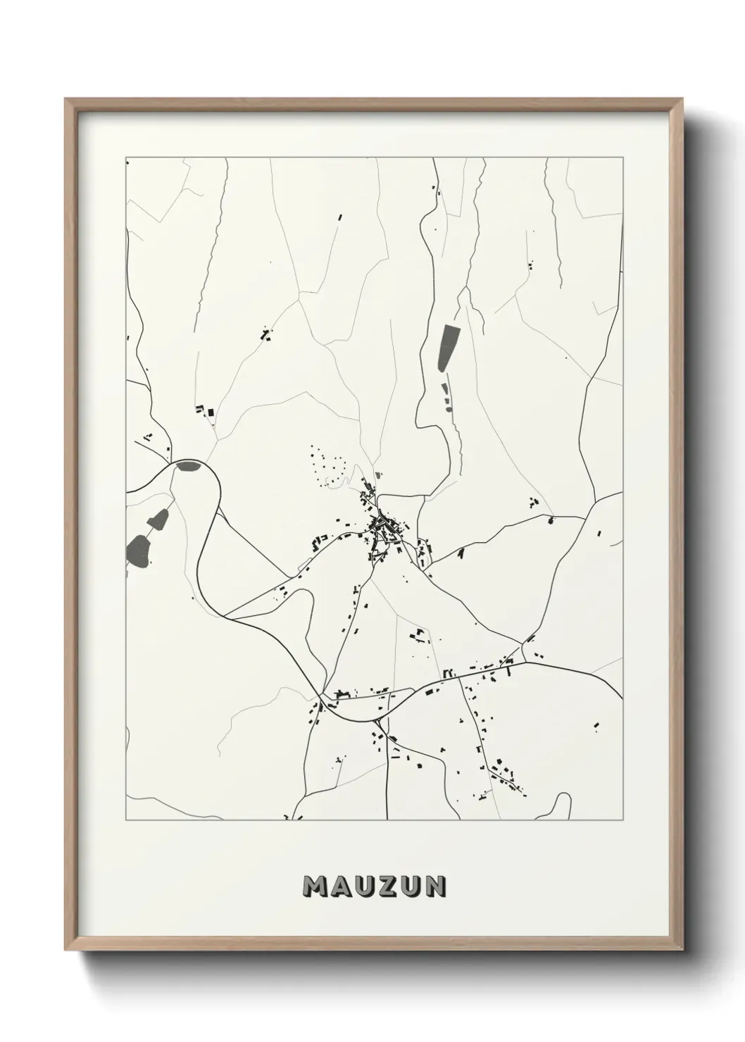 Un poster carte Mauzun