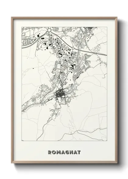 Une affiche de carte sur Romagnat