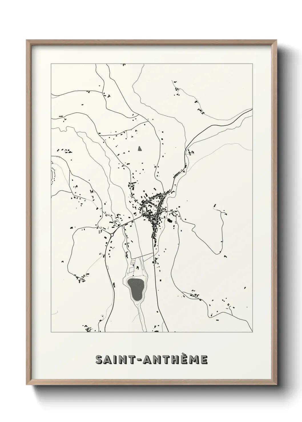 Un poster carte Saint-Anthème