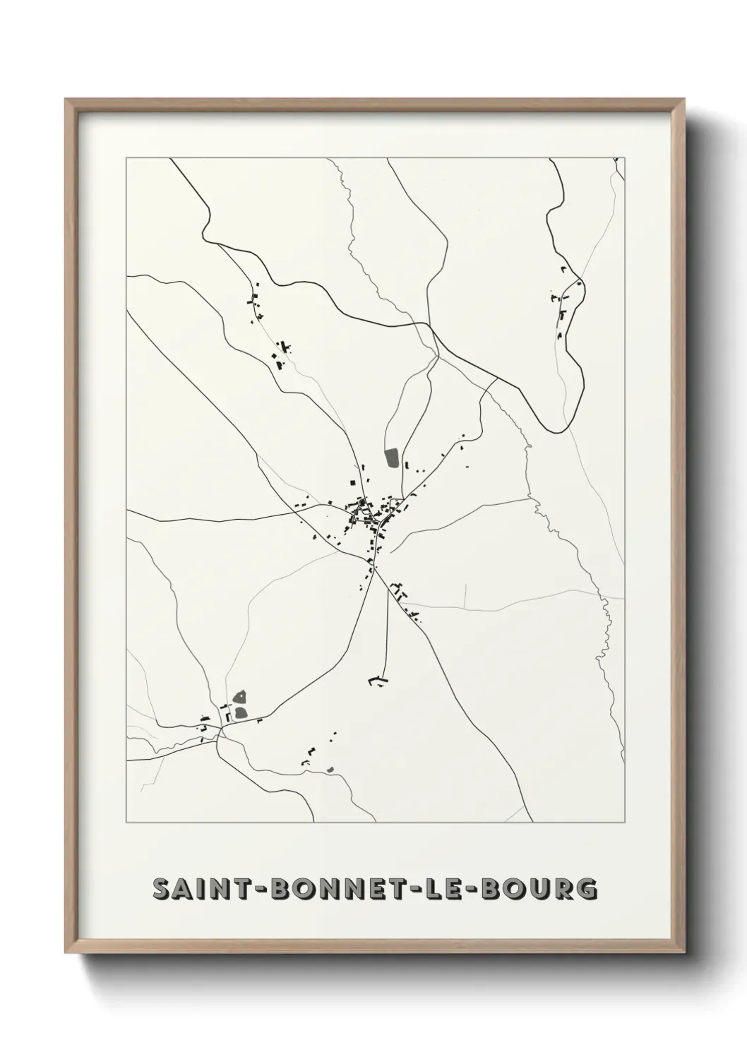 Un poster carte Saint-Bonnet-le-Bourg