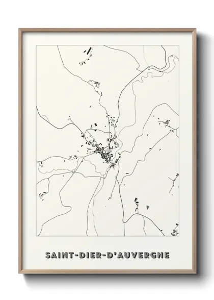 Une affiche de carte sur Saint-Dier-d'Auvergne