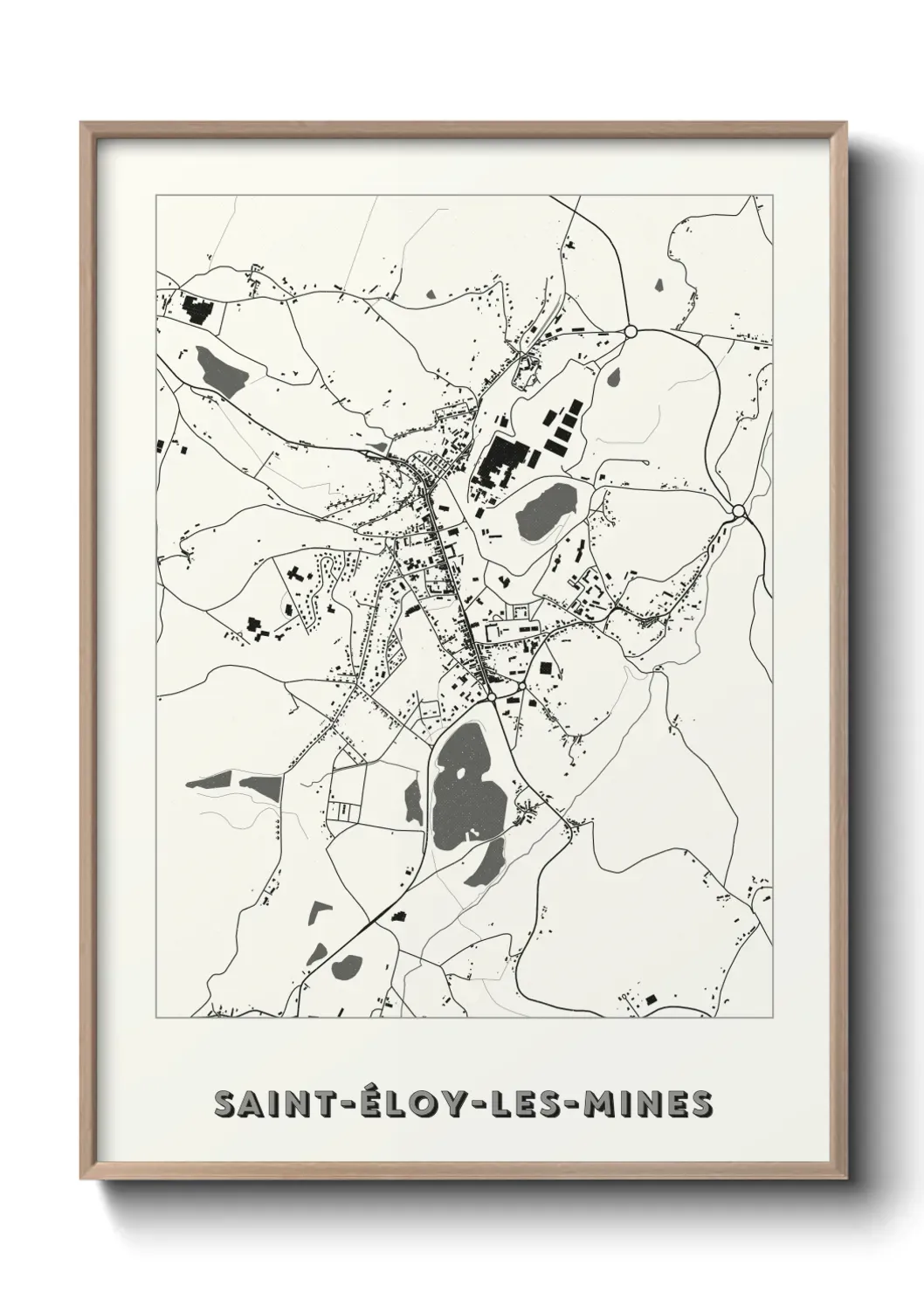 Un poster carte Saint-Éloy-les-Mines