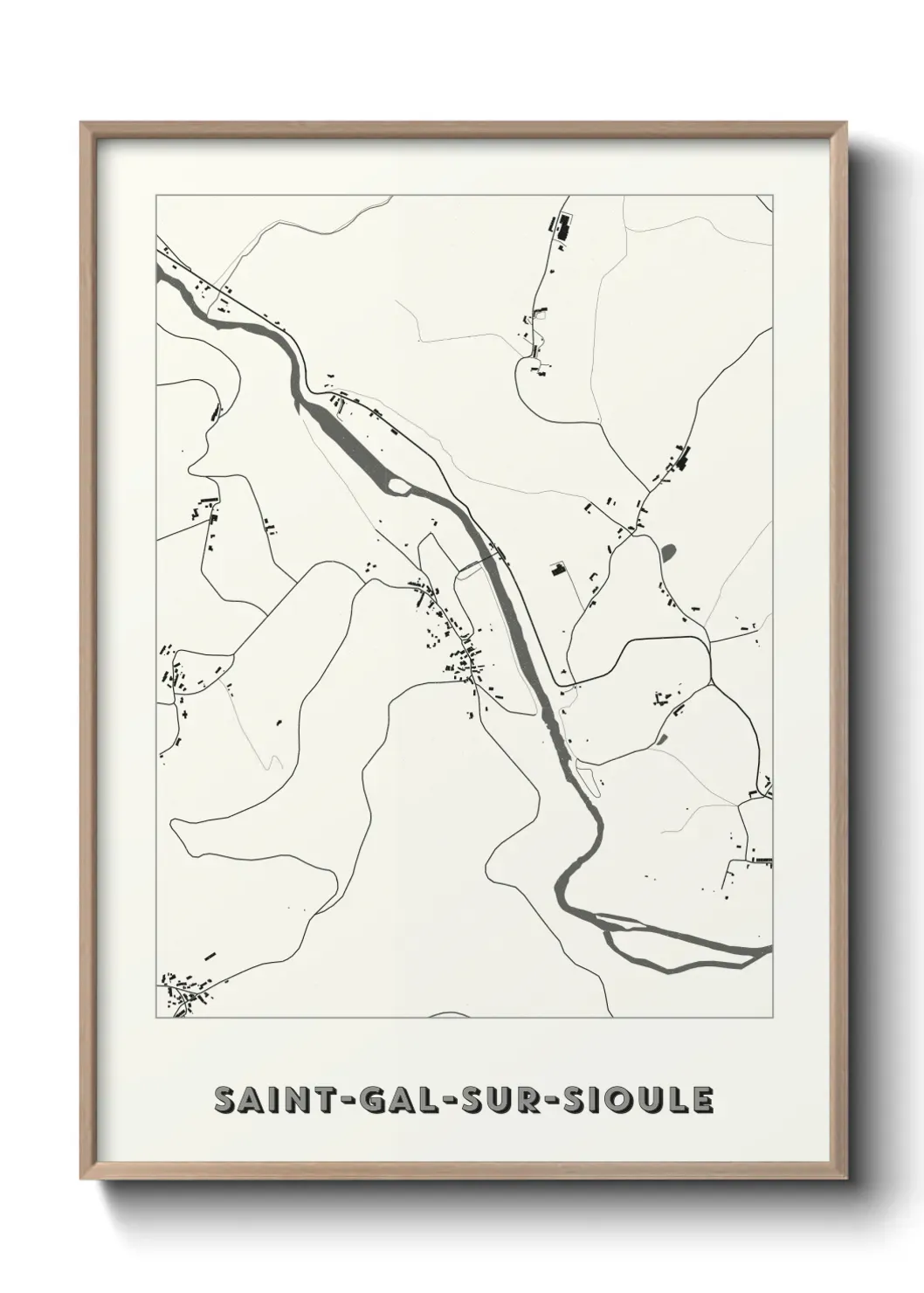 Un poster carte Saint-Gal-sur-Sioule