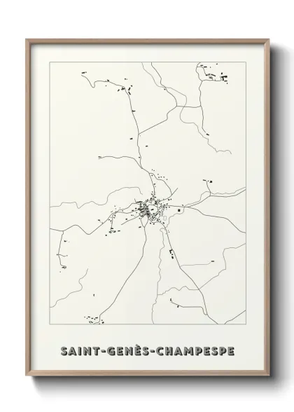 Une affiche de carte sur Saint-Genès-Champespe
