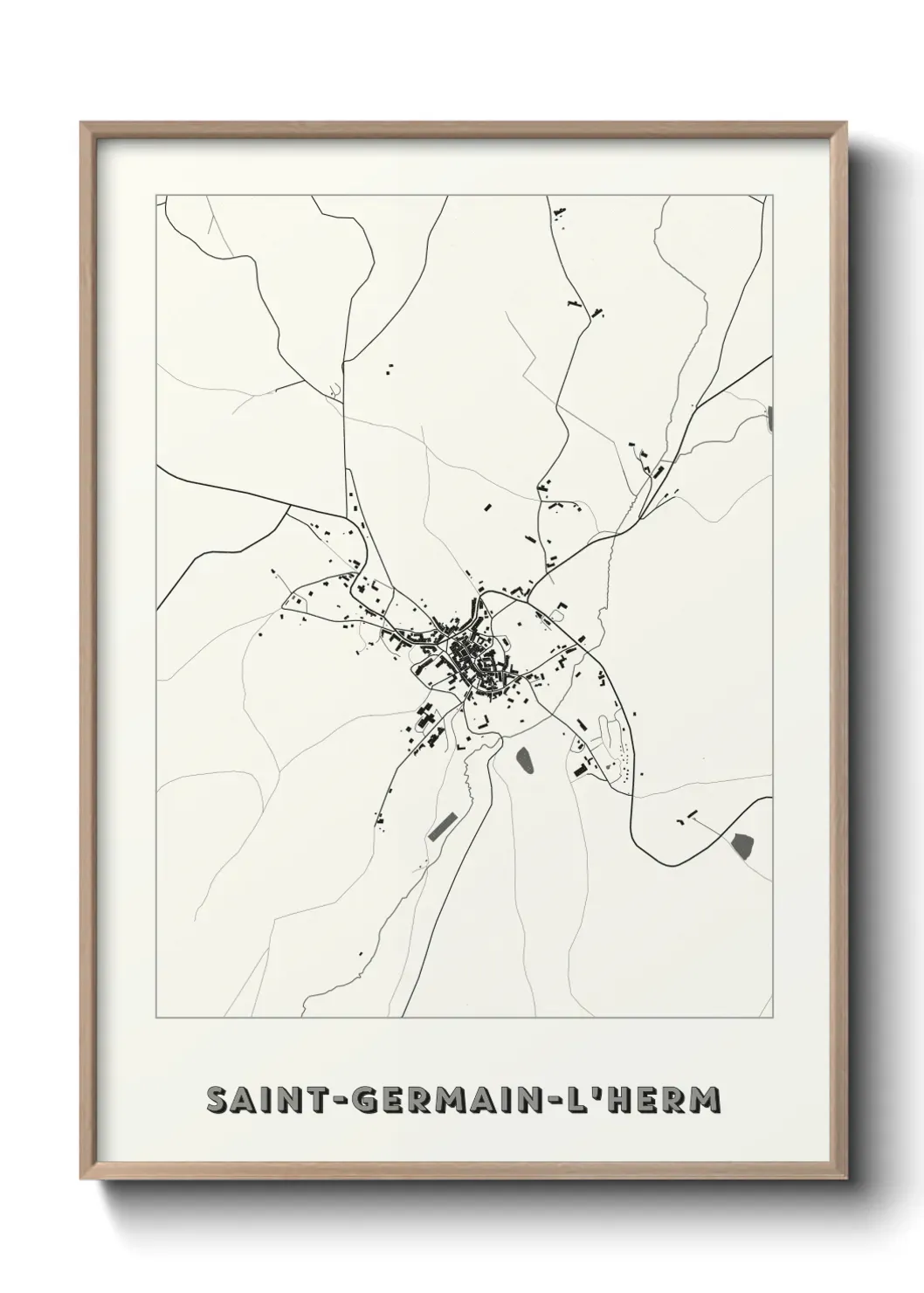Un poster carte Saint-Germain-l'Herm