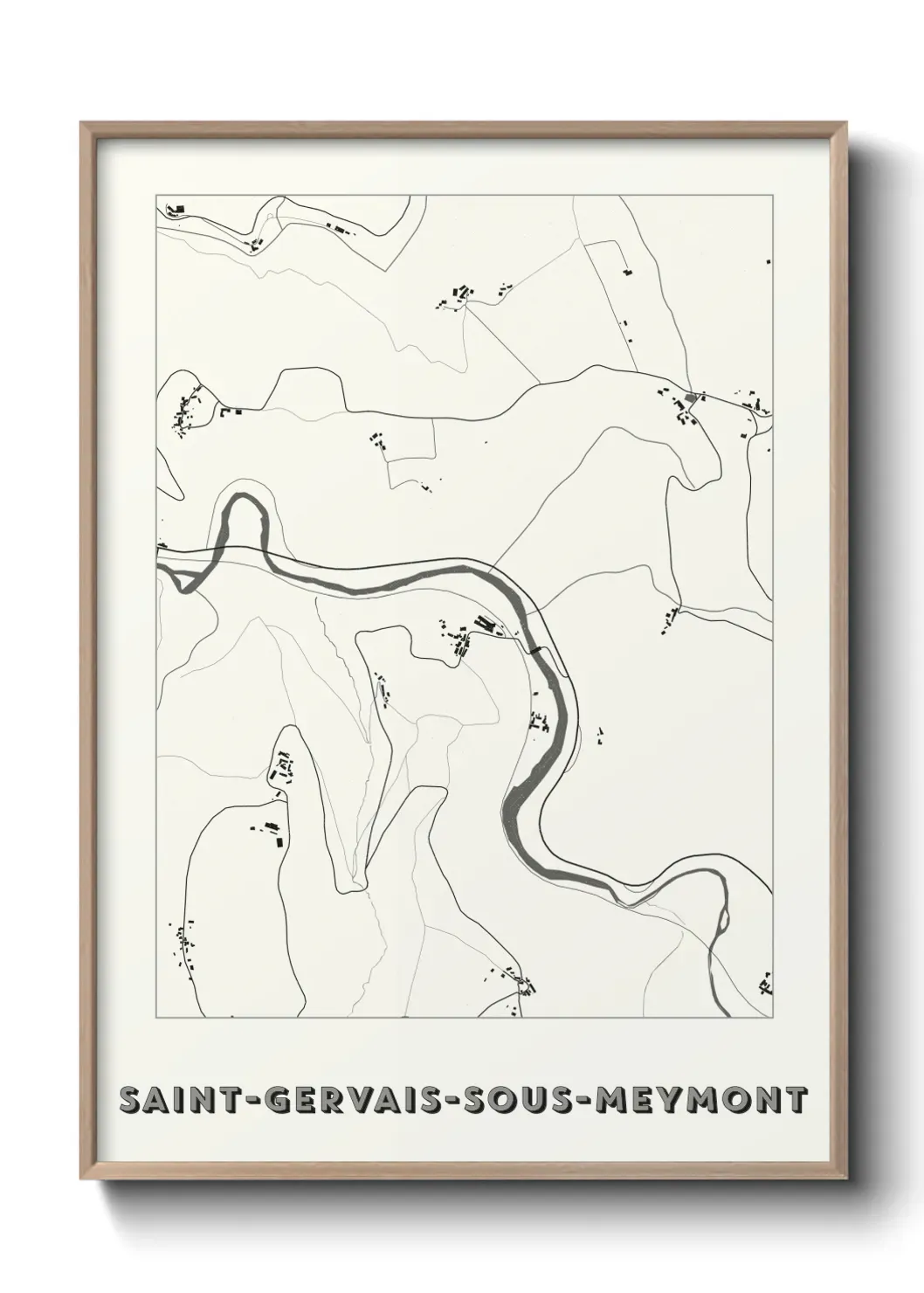 Un poster carte Saint-Gervais-sous-Meymont