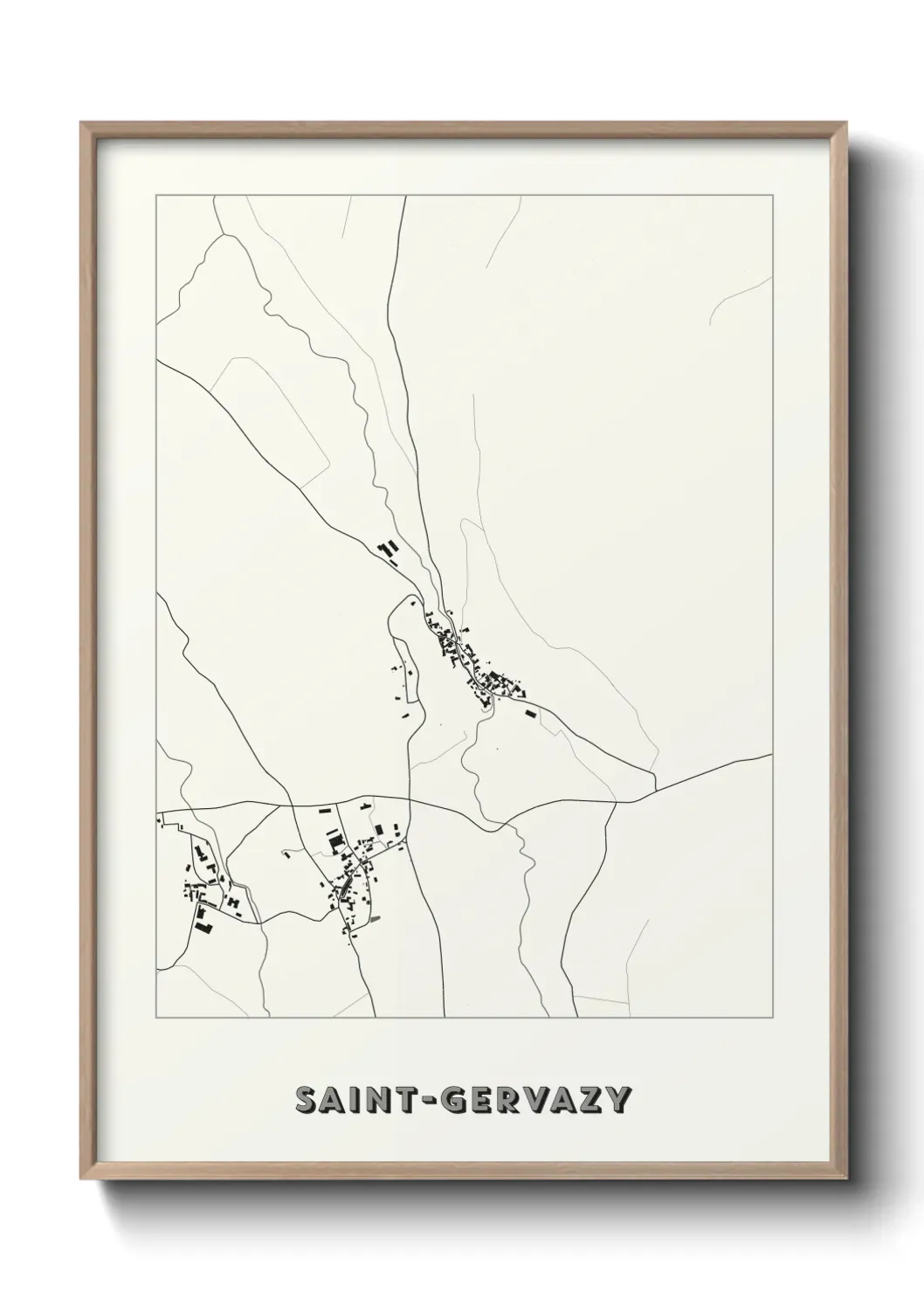 Un poster carte Saint-Gervazy