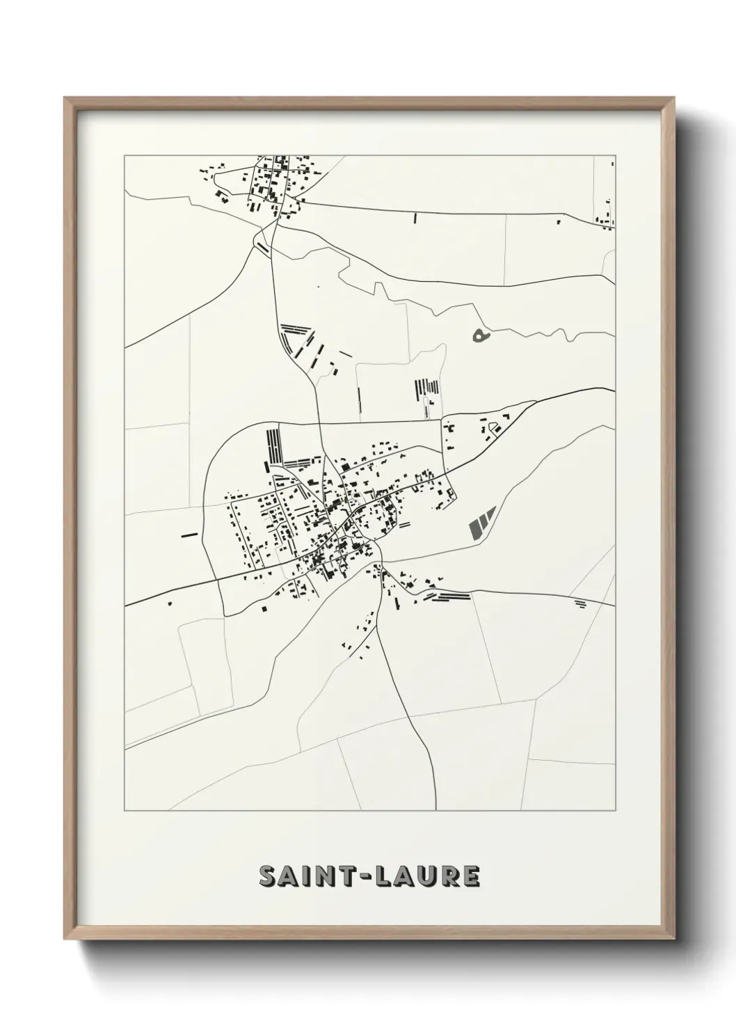 Un poster carte Saint-Laure