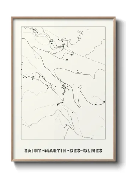 Une affiche de carte sur Saint-Martin-des-Olmes