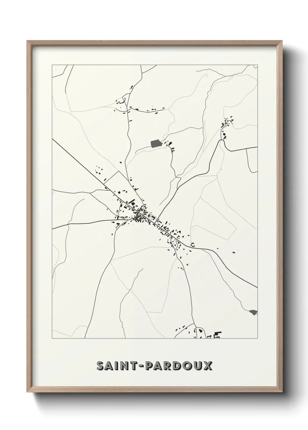 Un poster carte Saint-Pardoux