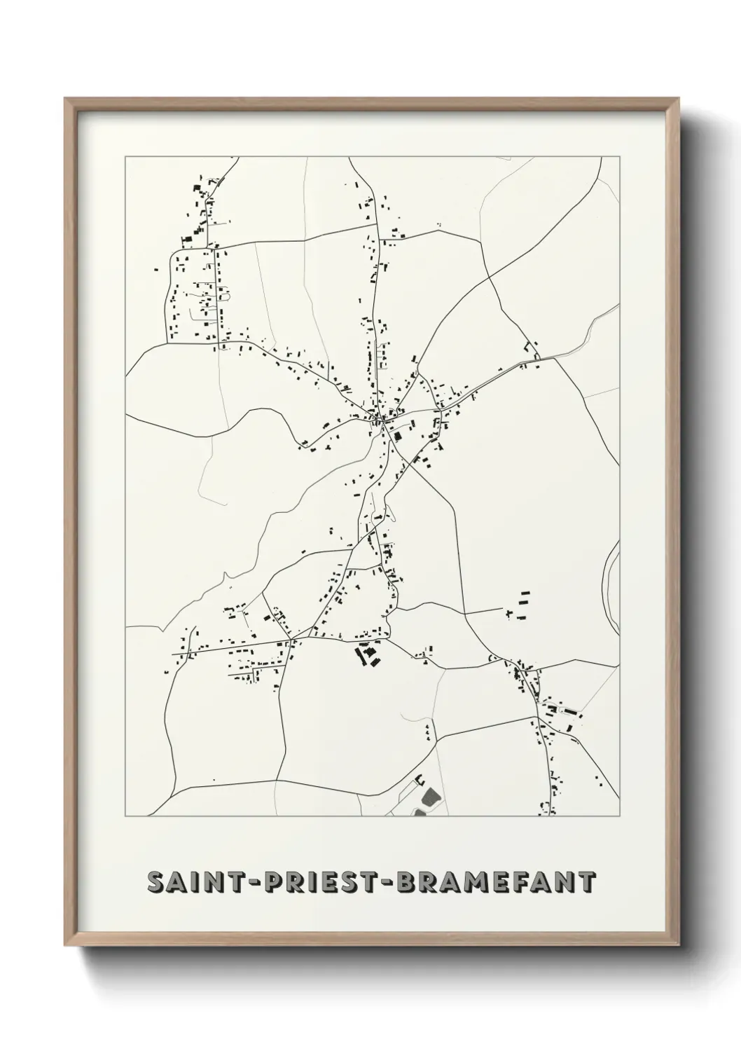 Un poster carte Saint-Priest-Bramefant