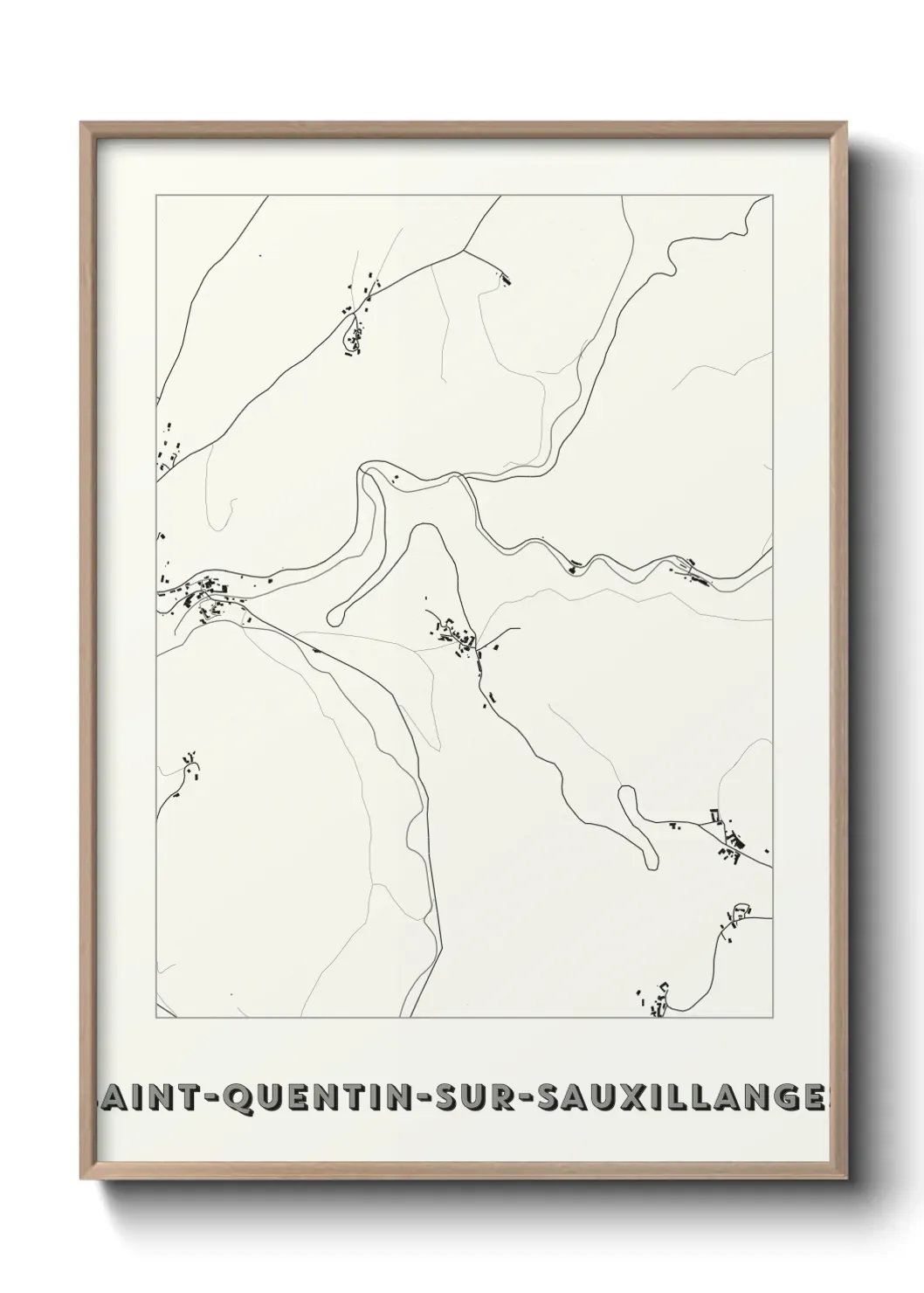 Un poster carte Saint-Quentin-sur-Sauxillanges