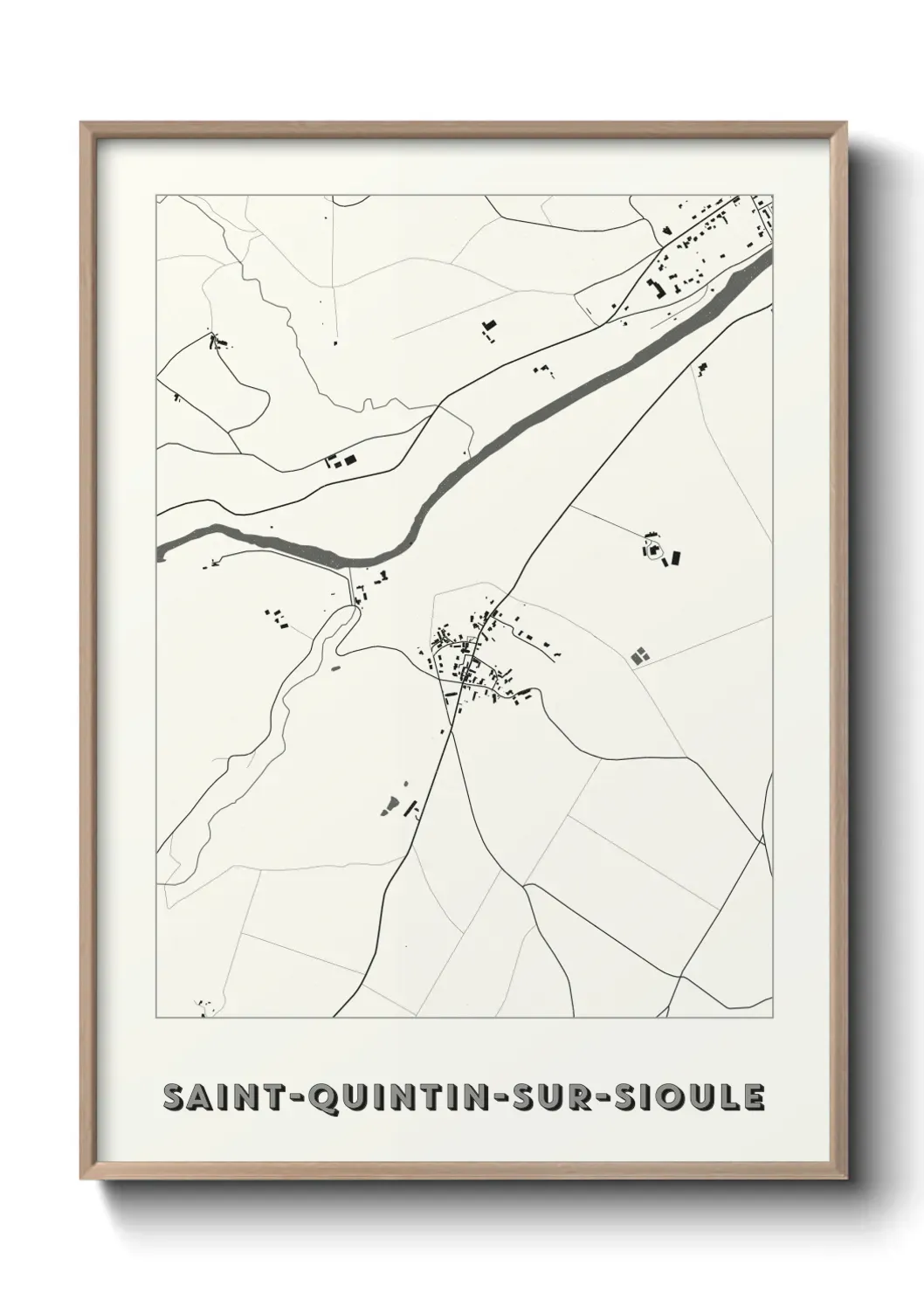 Un poster carte Saint-Quintin-sur-Sioule