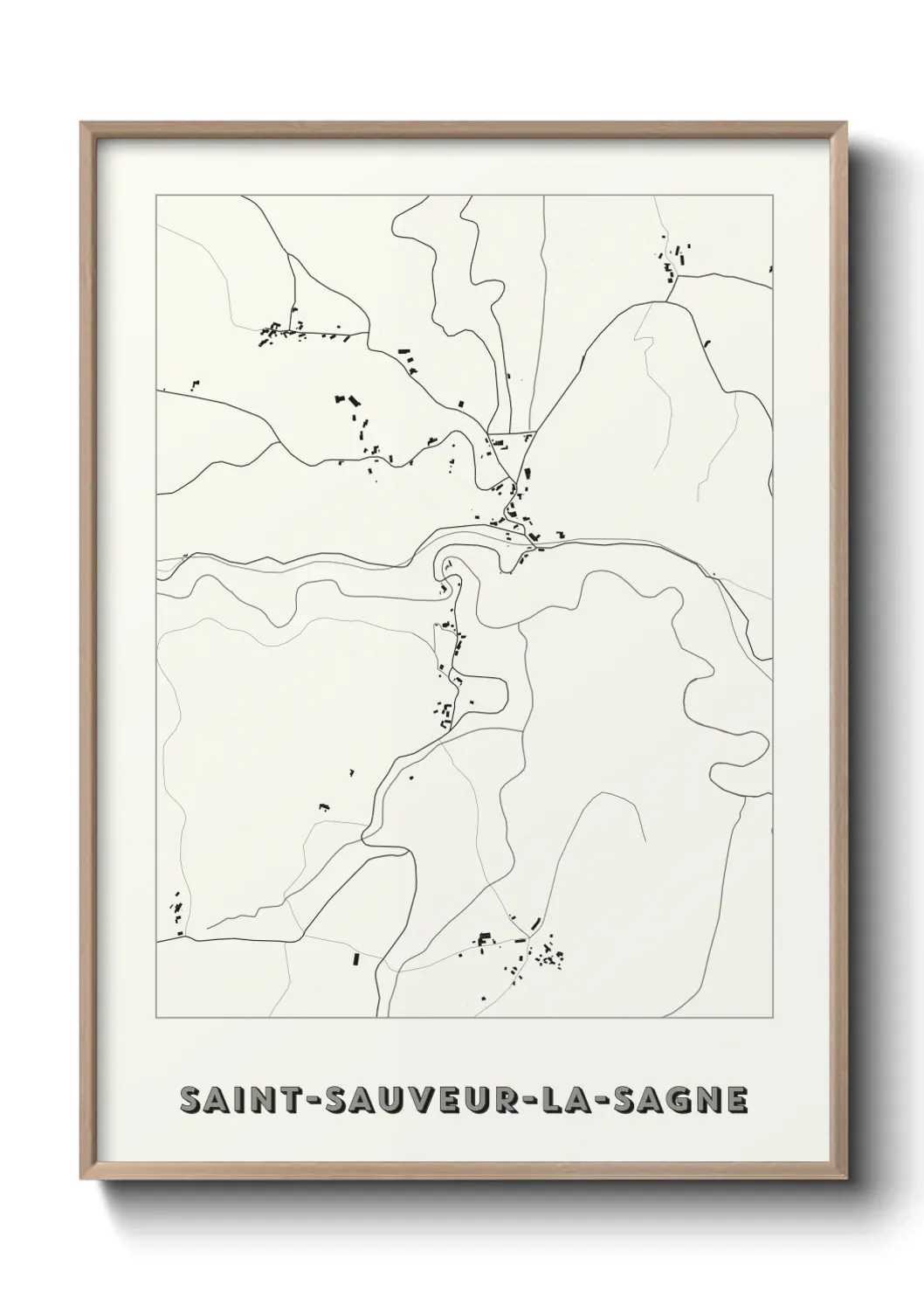 Un poster carte Saint-Sauveur-la-Sagne