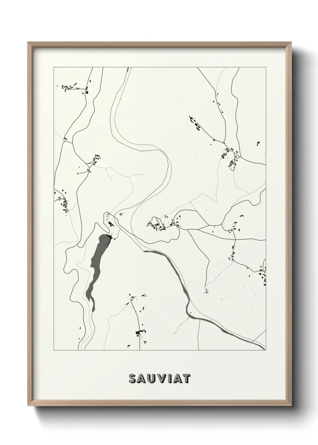 Un poster carte Sauviat