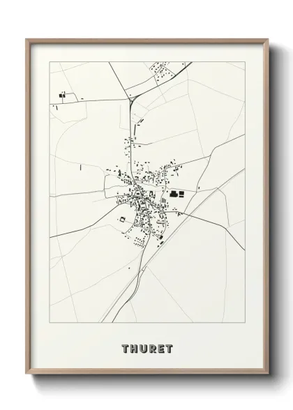 Une affiche de carte sur Thuret