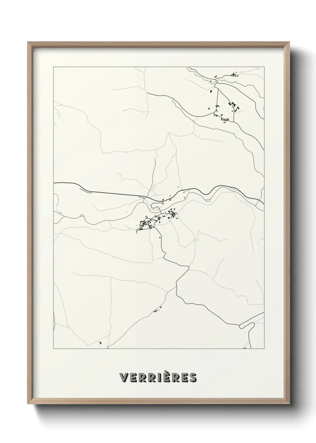 Un poster carte Verrières