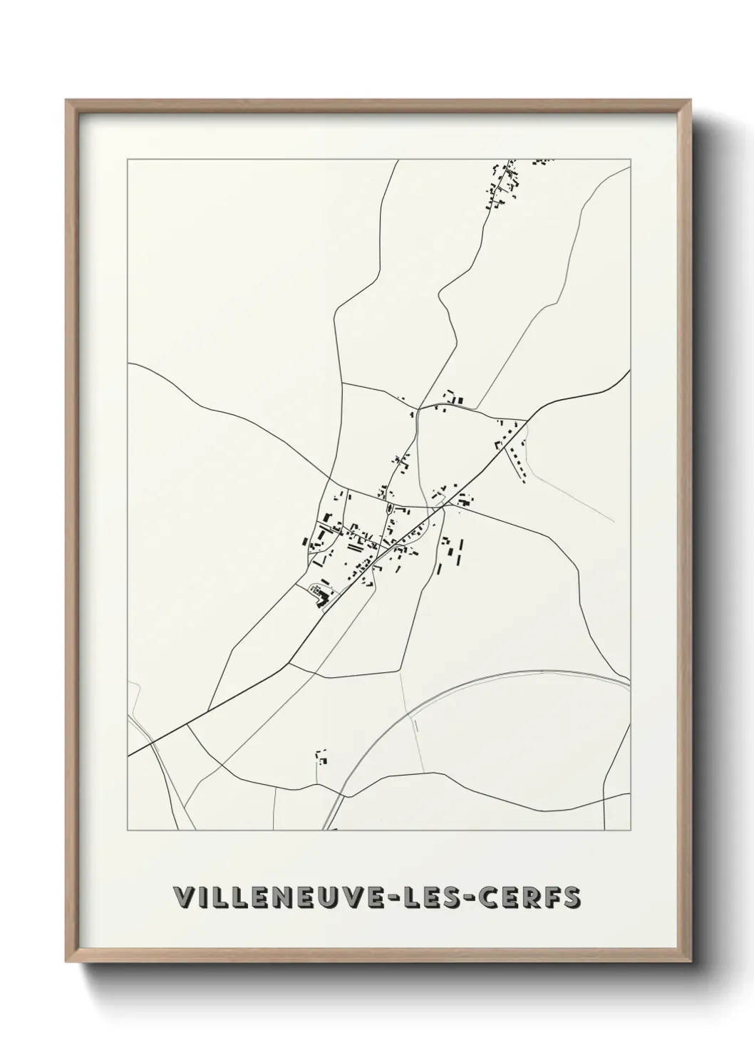 Un poster carte Villeneuve-les-Cerfs