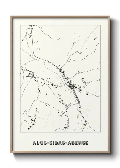 Une affiche de carte sur Alos-Sibas-Abense