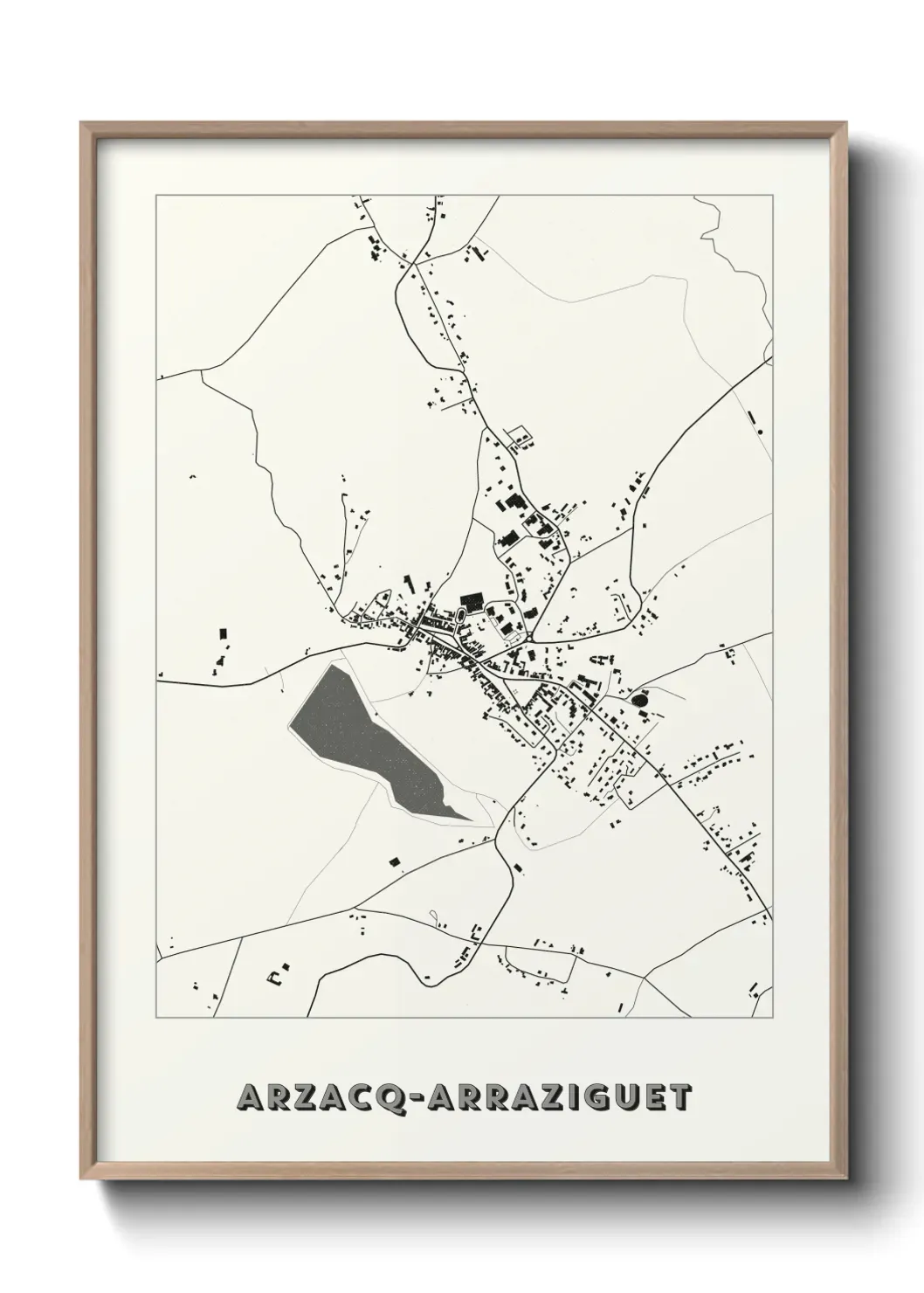 Un poster carte Arzacq-Arraziguet