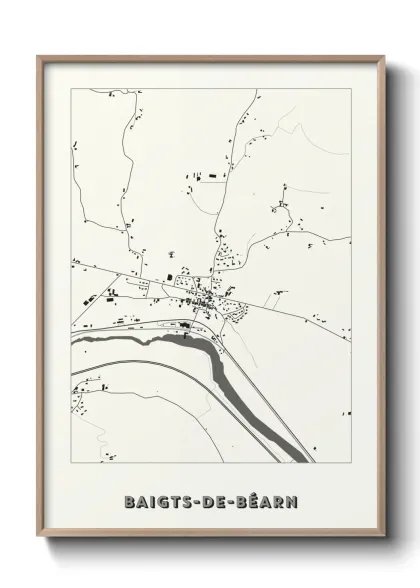 Une affiche de carte sur Baigts-de-Béarn