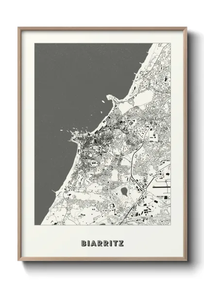 Une affiche de carte sur Biarritz