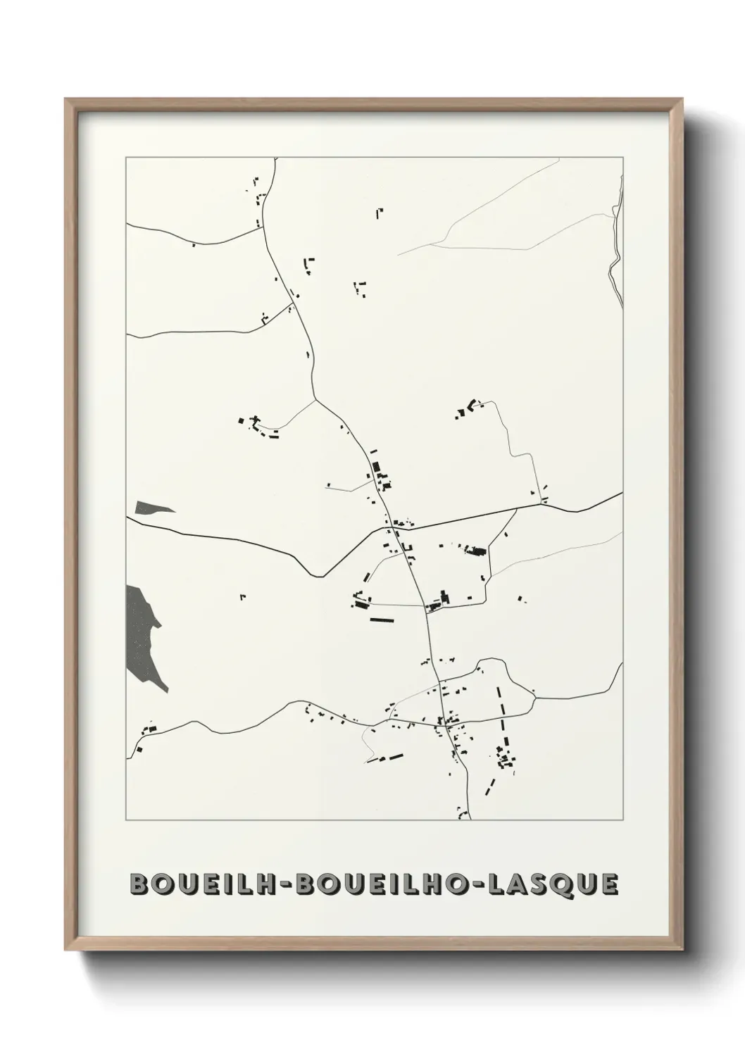Un poster carte Boueilh-Boueilho-Lasque