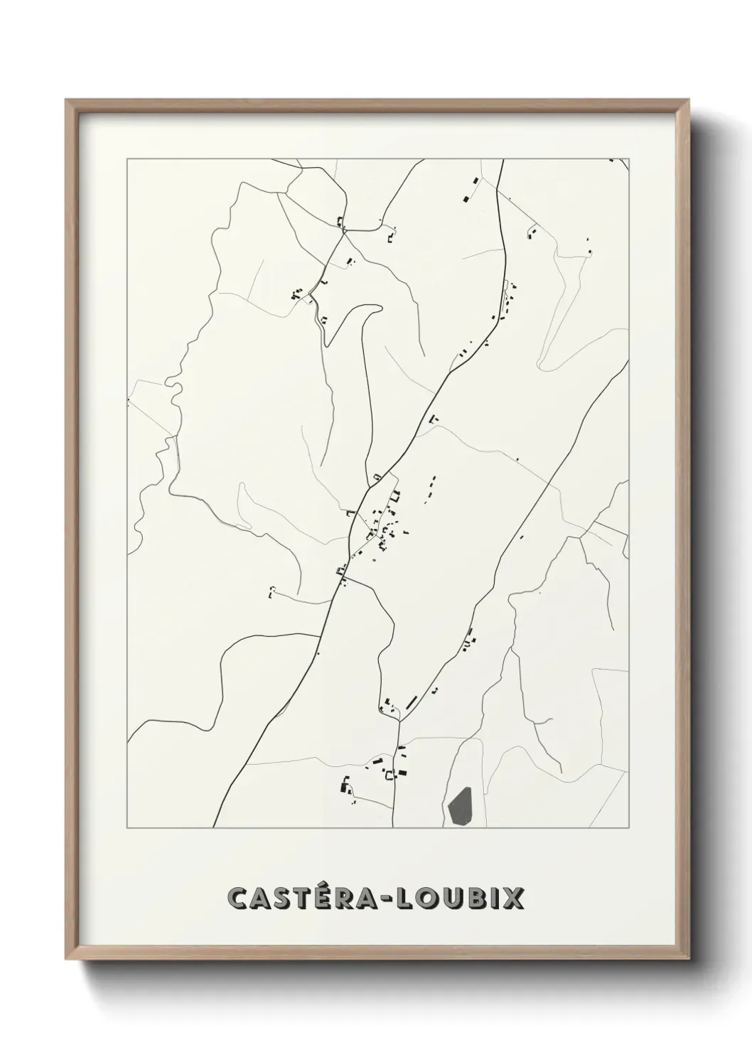 Un poster carte Castéra-Loubix