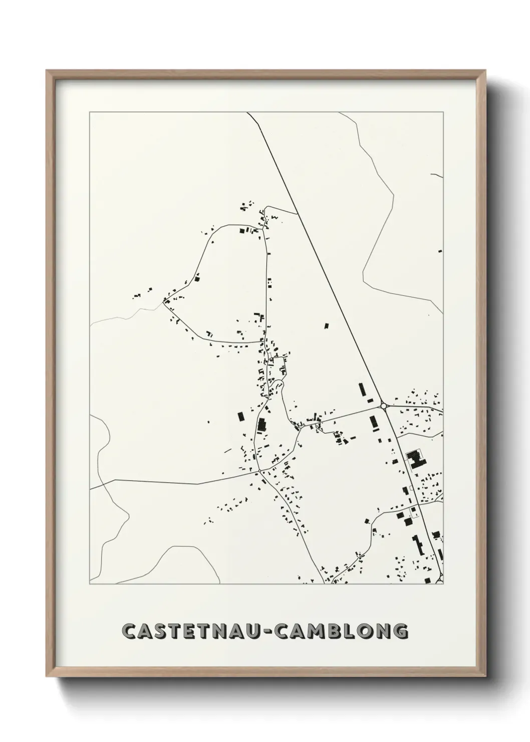 Un poster carte Castetnau-Camblong