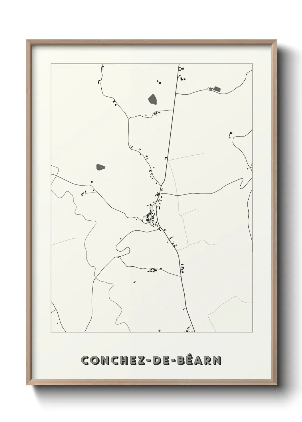 Un poster carte Conchez-de-Béarn