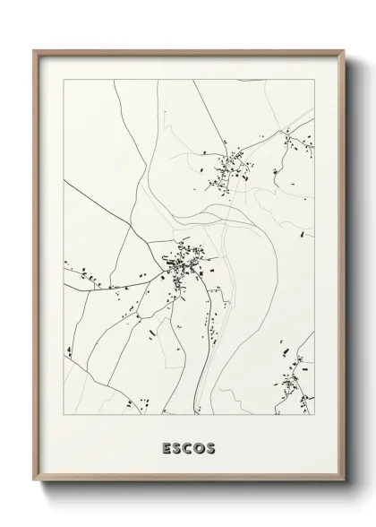 Une affiche de carte sur Escos